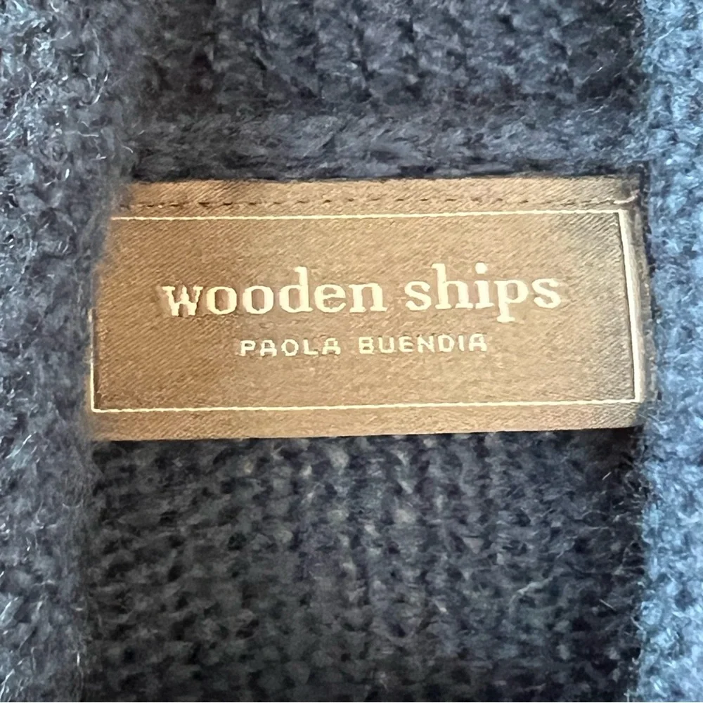 ⭐️ Anthropologie Wooden Ships Blue Wrap Open Cardigan Mohair Wool SMALL/MEDIUM - Picture 6 of 6